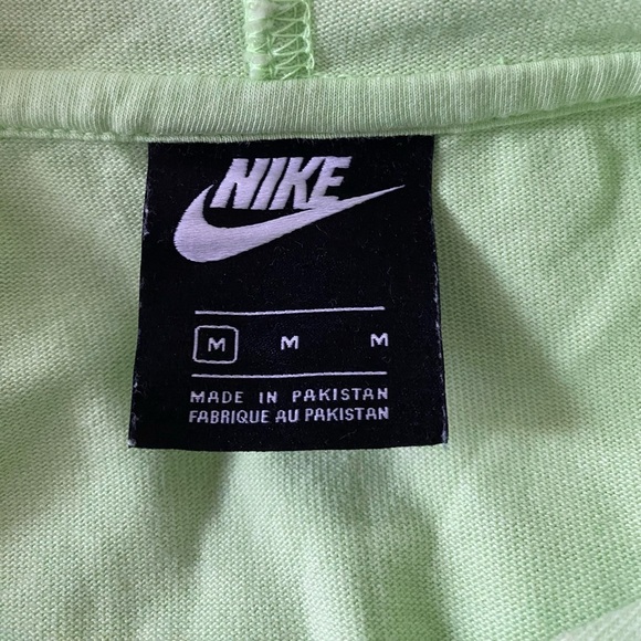 NIKE Women's Washed Cropped Neon Green Casual Sporty Oversized Hoodie Size M - Picture 14 of 15